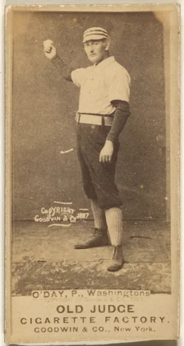 Henry Francis "Hank" O'Day, Pitcher, Washington Nationals, from the Old Judge series (N172) for Old Judge Cigarettes by Goodwin & Company, photograph, 1887