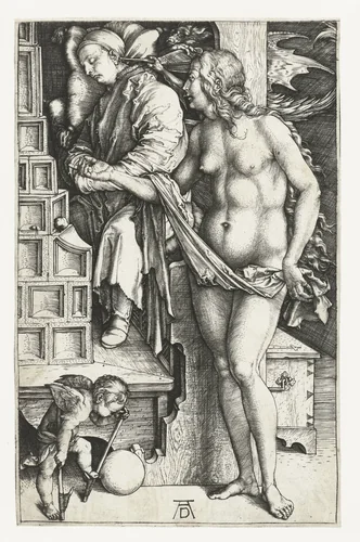 De droom van de geleerde by Unknown, print, 1496-1500