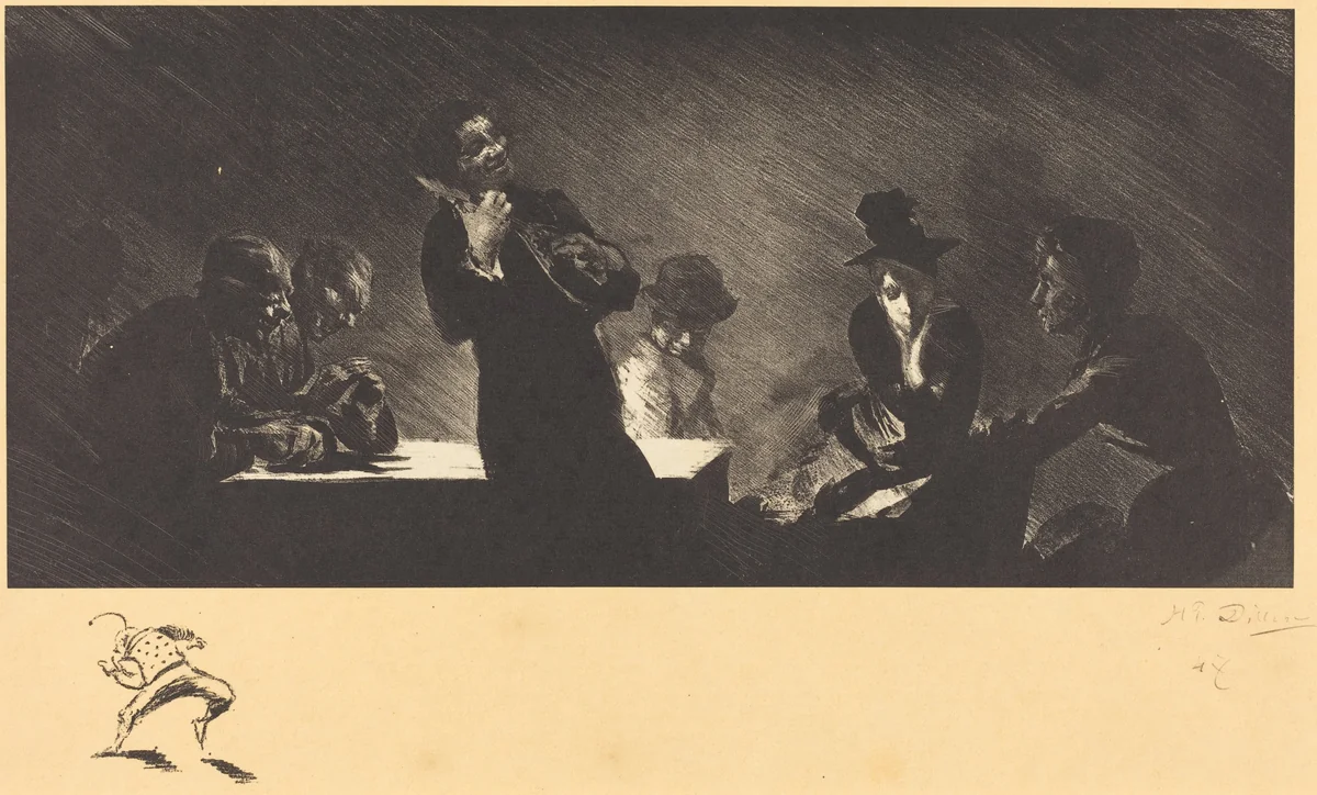 The Mandolin Player (Mandoliniste) by Henri Patrice Dillon, print, 1893