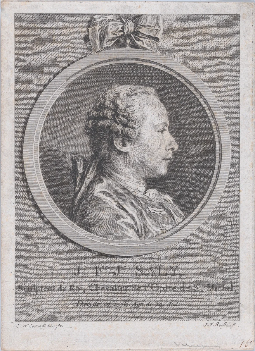Portrait of Saly by Jean François Rousseau, print, 1740-1780