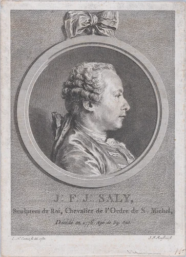 Portrait of Saly by Jean François Rousseau, print, 1740-1780