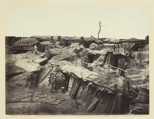 Quarters of Men in Fort Sedgwick by Timothy O'Sullivan, photograph, 1865