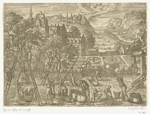 September by Pieter van der Borcht, print, 1545-1608