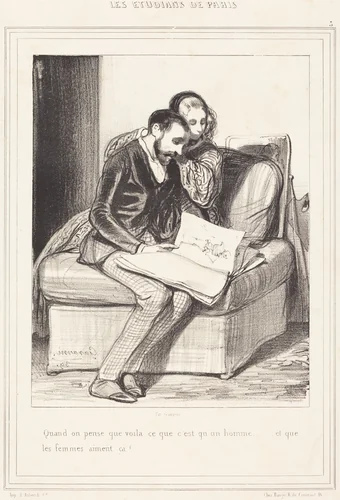 Quand on pense... by Paul Gavarni, print, 1804-1866