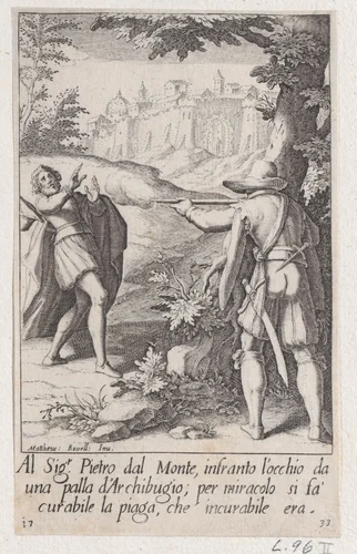 Pietro dal Monte, from Scelta d'Alcuni Miracoli e Grazie della Santissima Nunziata di Firenze (Selection of Some Miracles and Graces that Occurred in the Church of the Annunziata in Florence) by Jacques Callot, print, 1611-1619