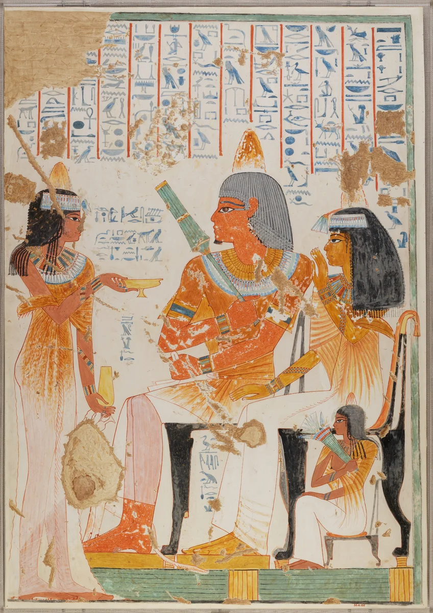 Nebamun Receiving Wine by Nina de Garis Davies, artwork, -1390--1349