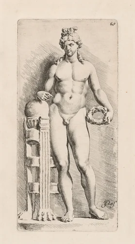 Apollo with the Omphalos by Jan de Bisschop, print, 1668-1669