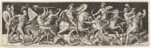 Plate from "Combats et Triomphes" by Etienne Delaune, print, 1540-1583