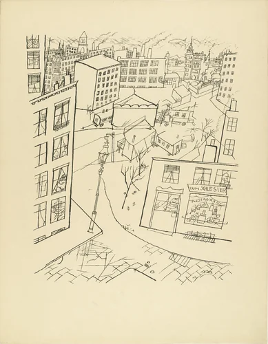 Suburb (Vorstadt) from The First George Grosz Portfolio (Erste George Grosz-Mappe) by George Grosz, print, 1915
