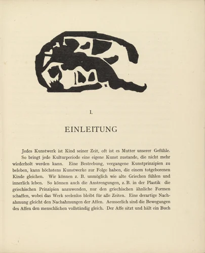 Vignette next to 'Introduction" (Vignette bei "Einleitung") (headpiece, page 3) from Über das Geistige in der Kunst (Concerning the Spiritual in Art) by Wassily Kandinsky, illustrated book, 1911