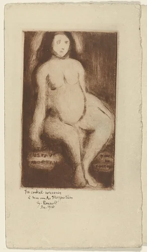 Seated Nude by Georges Rouault, print, 1910