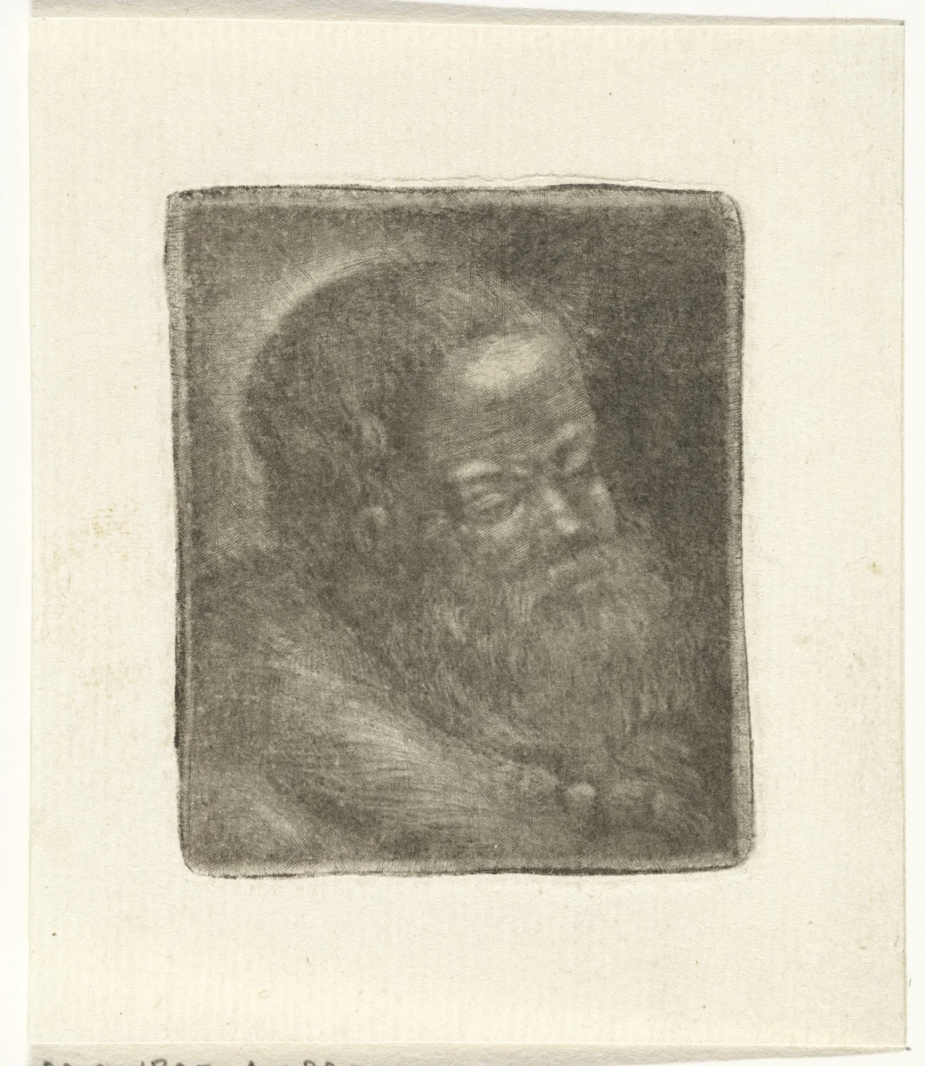 Man met een baard by Simon Klapmuts, print, 1768-1780