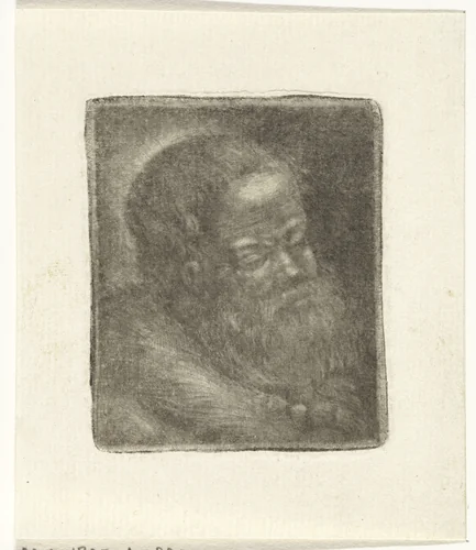 Man met een baard by Simon Klapmuts, print, 1768-1780