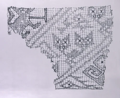 Headcloth Fragment by Chancay, textile, 1000-1476