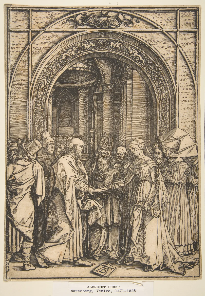 The Betrothal of the Virgin, from "The Life of the Virgin" by Albrecht Dürer, print, 1503