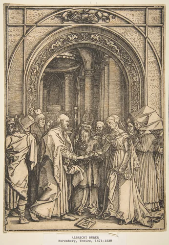 The Betrothal of the Virgin, from "The Life of the Virgin" by Albrecht Dürer, print, 1503