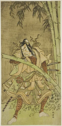 The Actor Nakamura Tomijuro I as Takenuki Goro in the Play Eho Soga Nen-nen-goyomi, Performed at the Morita Theater in the First Month, 1771 by Katsukawa Shunsho (勝川 春章), print, 1766-1776
