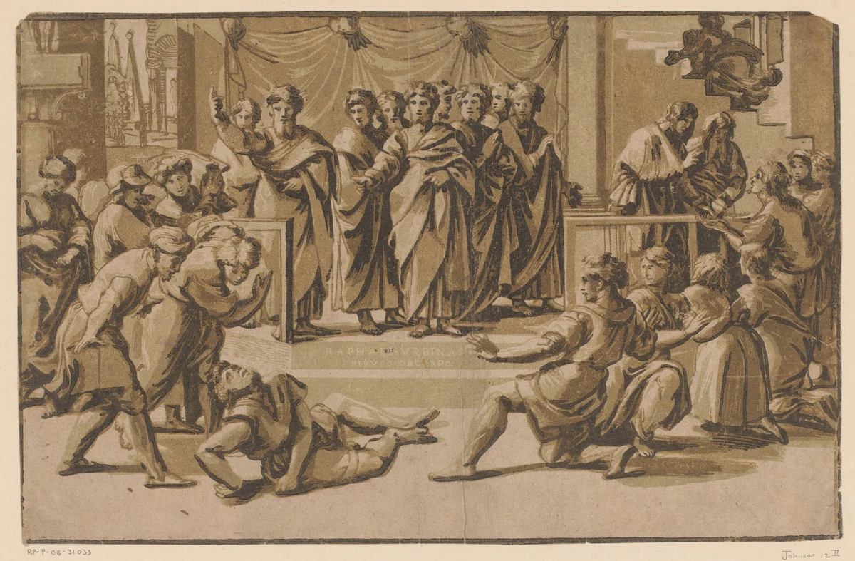Dood van Ananias by Unknown, print, 1518-1532