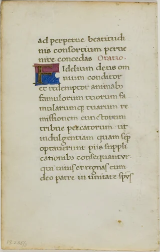 Illuminated Manuscript Leaf by Italian, drawing, 1445-1455