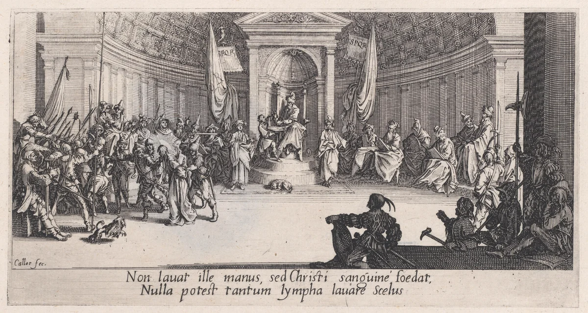 La Condamnation a Mort (The Condemnation to Death), from "La Grande Passion" (The Large Passion) by Jacques Callot, print, 1618-1630