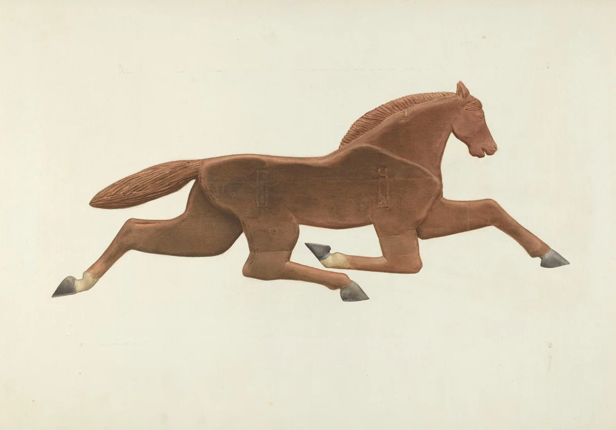 Wooden Horse Weather Vane by Alfred H. Smith, index of american design, 1940