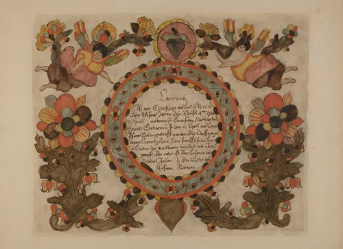 Pa. German Birth Certificate by Elmer G. Anderson, index of american design, 1937