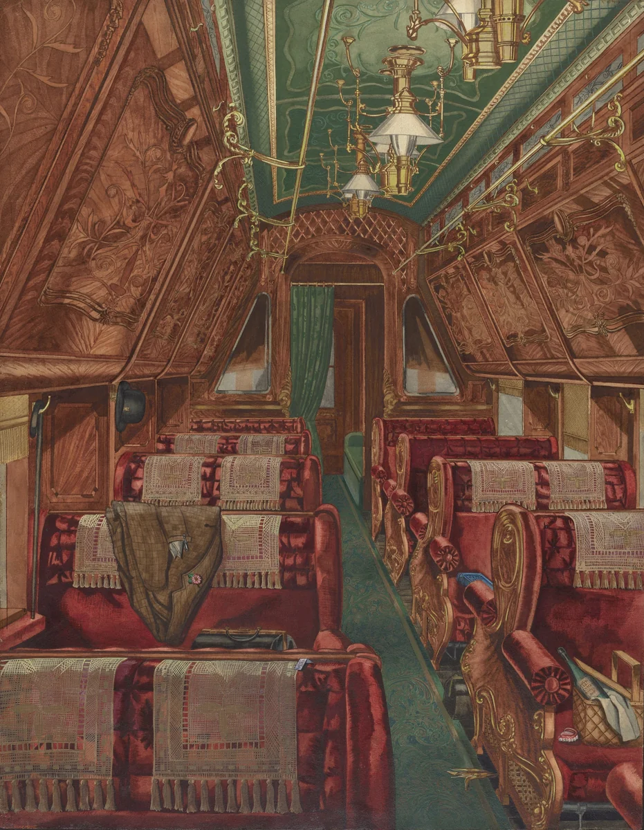 Parlor in Pullman Coach by American 20th Century, index of american design, 1935-1942