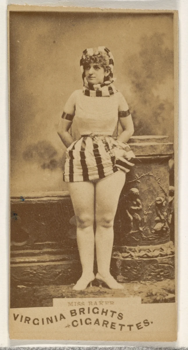 Miss Baker, from the Actors and Actresses series (N45, Type 1) for Virginia Brights Cigarettes by Allen & Ginter, photograph, 1885-1891