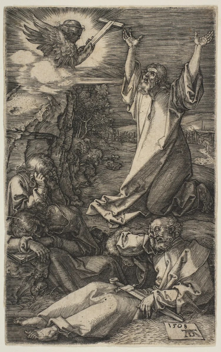 Christ on the Mount of Olives, from "The Passion" by Albrecht Dürer, print, 1508