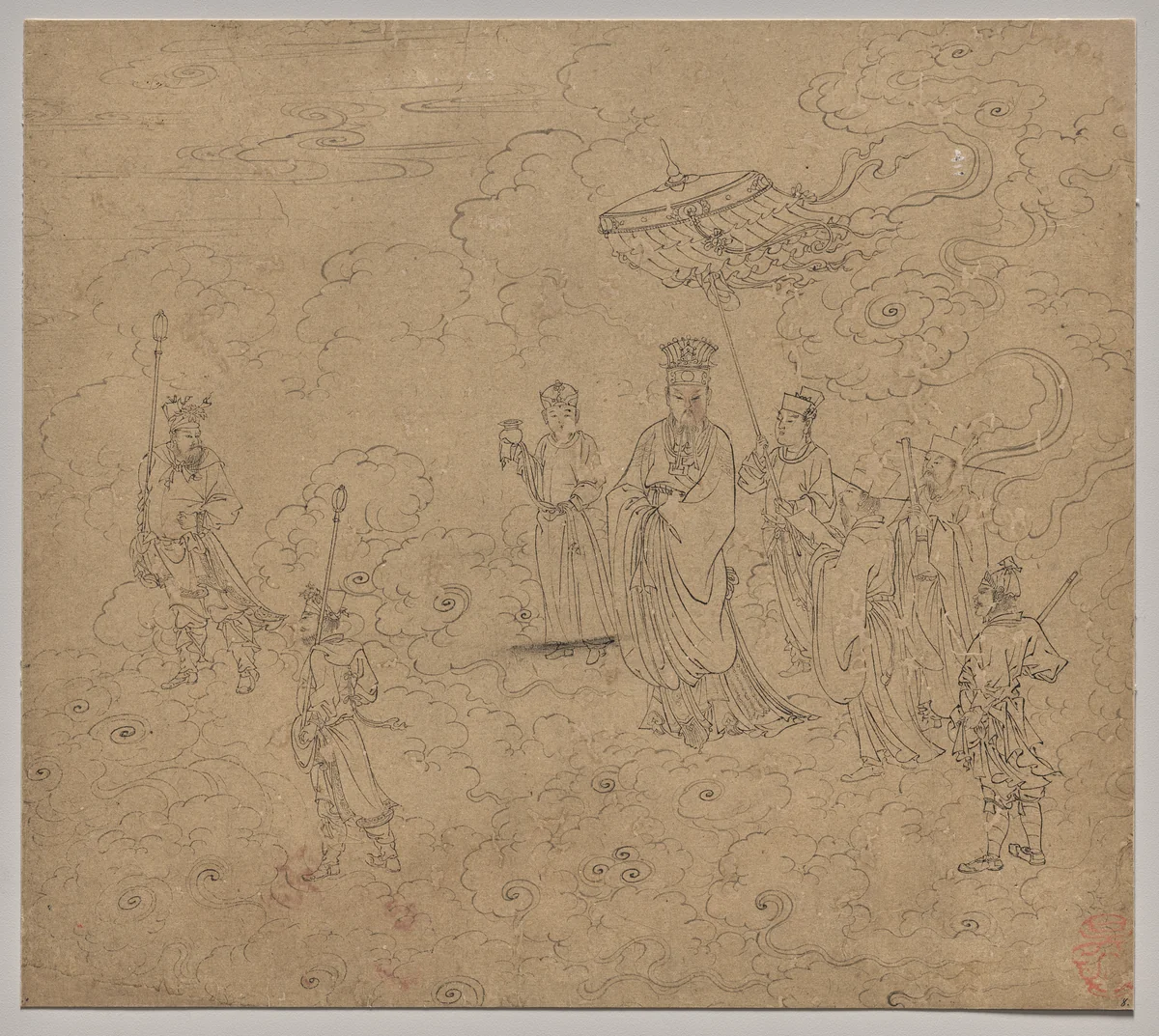 Album of Daoist and Buddhist Themes: Procession of Daoist Deities: Leaf 8 by Unknown, painting, 1200-1299