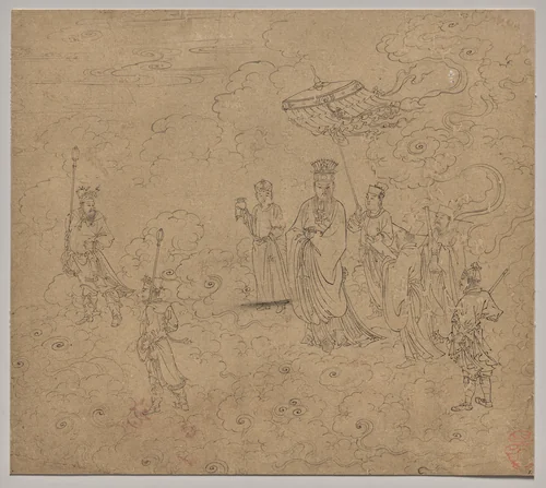 Album of Daoist and Buddhist Themes: Procession of Daoist Deities: Leaf 8 by Unknown, painting, 1200-1299