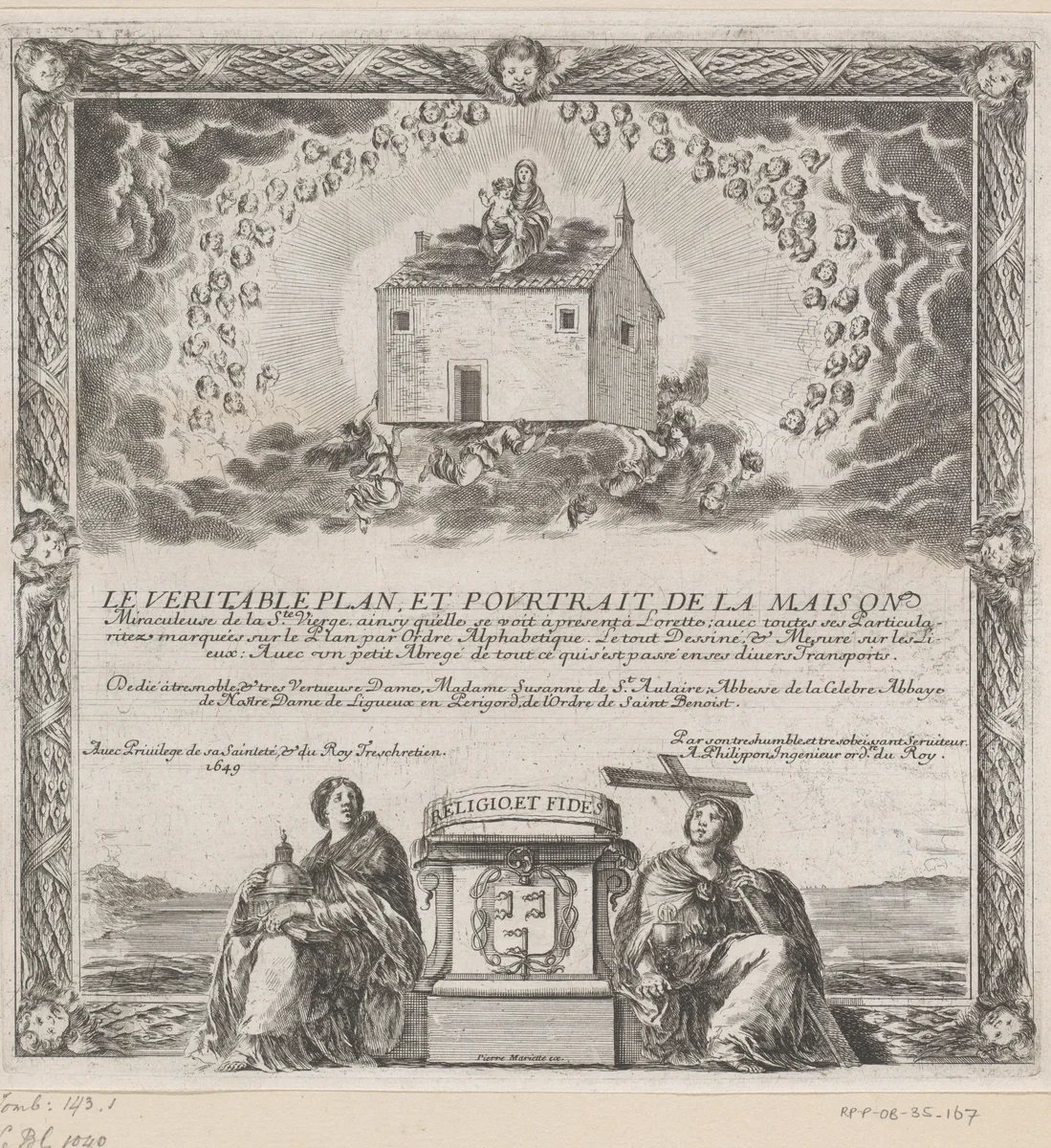 Heilig Huis van de Maagd Maria by Stefano della Bella, print, 1649