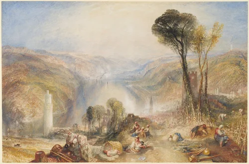 Oberwesel by Joseph Turner, drawing, 1840