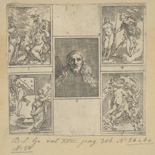 The Obsequies of Agostino Carracci: First Plate by Guido Reni, print, 1603