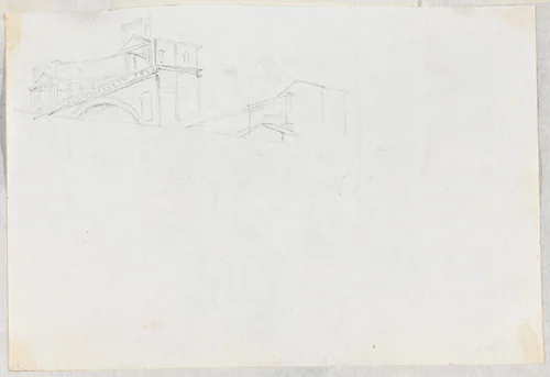Classical Buildings above a Wall by Jacques-Louis David, drawing, 1775-1780