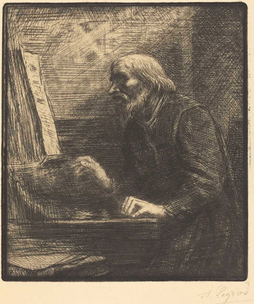 Choirmaster (Le maitre de chapelle) by Alphonse Legros, print, 1837-1911
