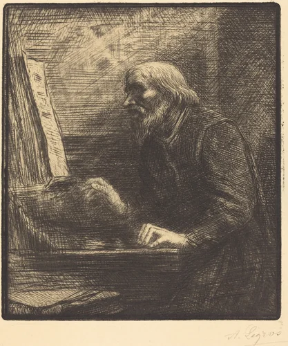 Choirmaster (Le maitre de chapelle) by Alphonse Legros, print, 1837-1911