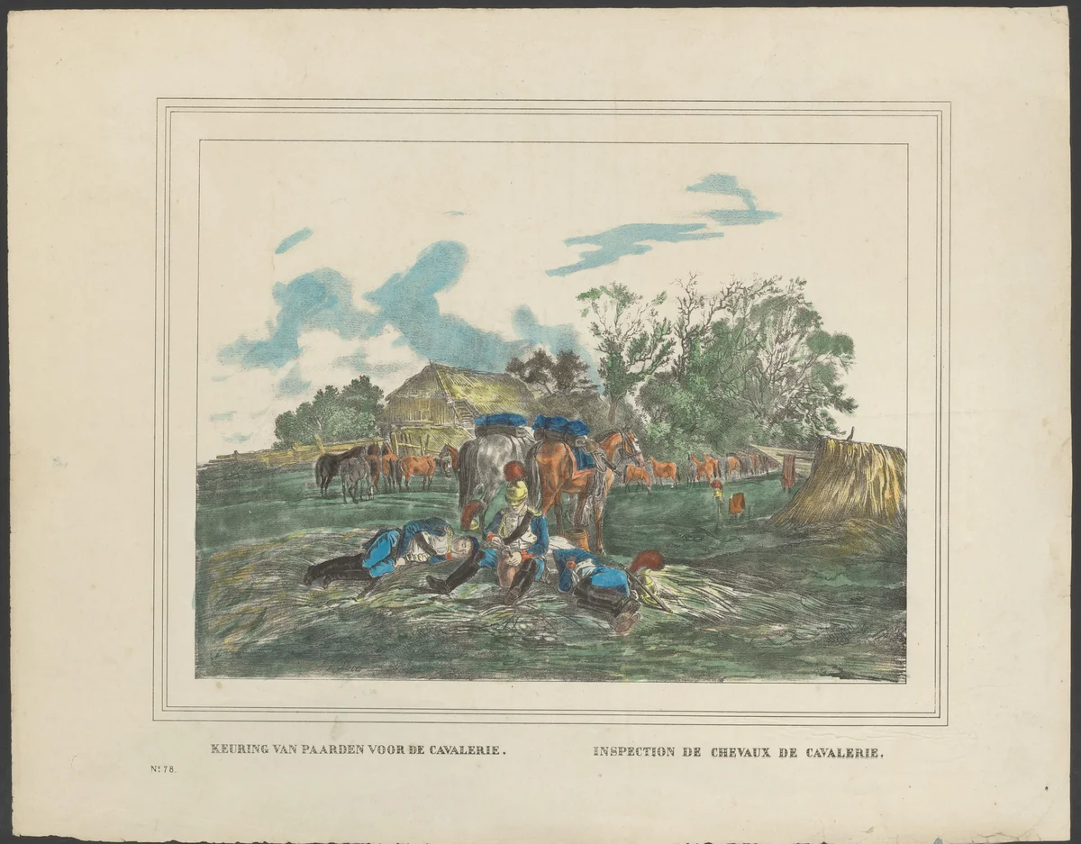 Keuren van de paarden by anonymous, print, 1800-1899