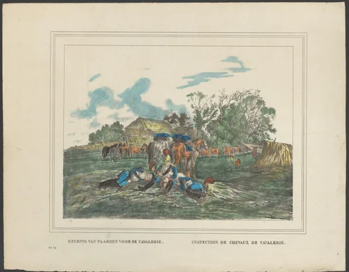 Keuren van de paarden by anonymous, print, 1800-1899