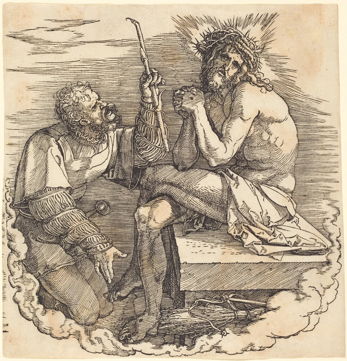 The Man of Sorrows Mocked by a Soldier by Albrecht Dürer, print, 1511