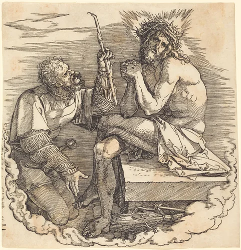 The Man of Sorrows Mocked by a Soldier by Albrecht Dürer, print, 1511