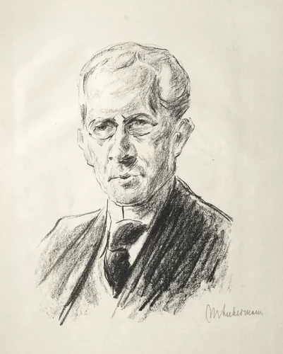 Arno Holz Mappe: Portrait Arno Holz by Max Liebermann, print, 1923