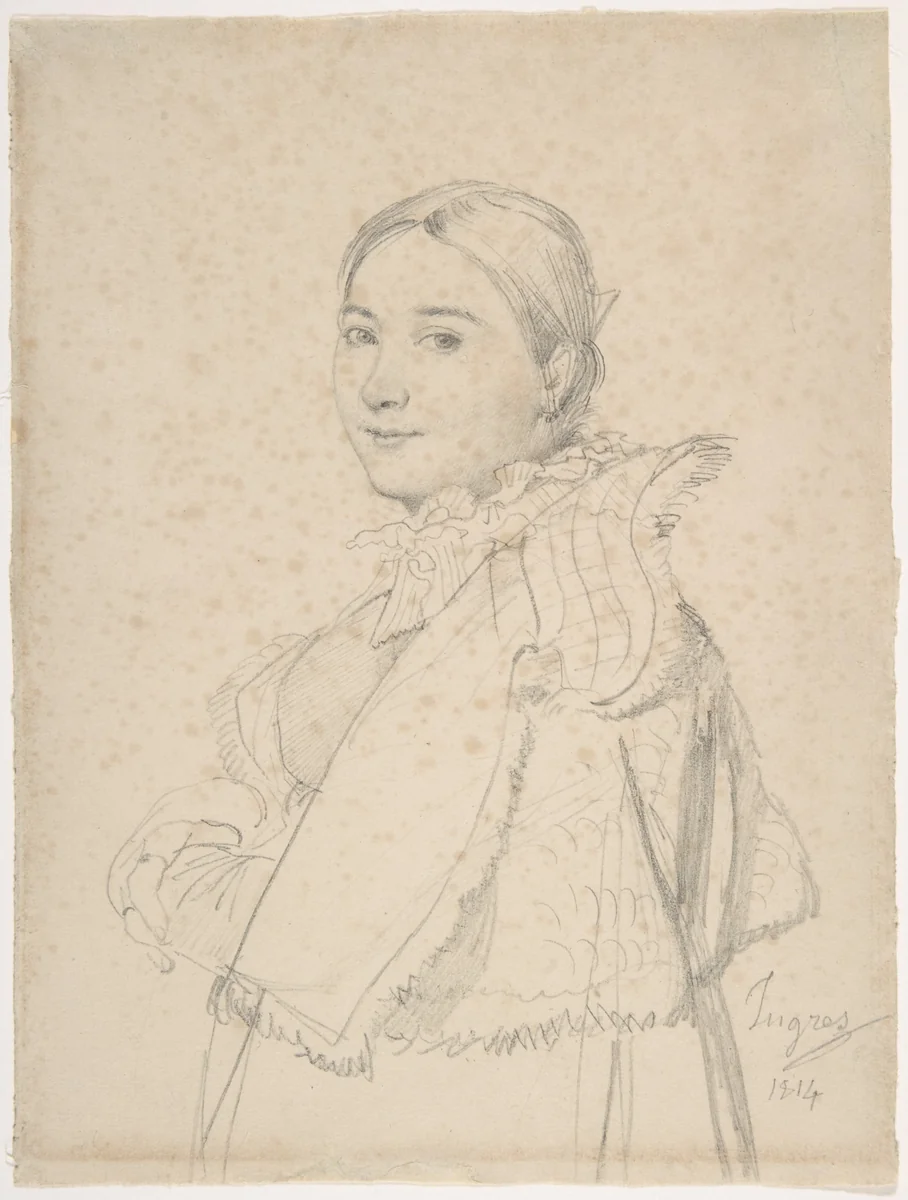 Madame Jean-Auguste-Dominique Ingres, née Madeleine Chapelle by Jean-Auguste-Dominique Ingres, drawing, 1814