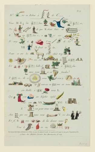 Rebus Valentine Letter by Michelet Libraire, print, 1835-1845