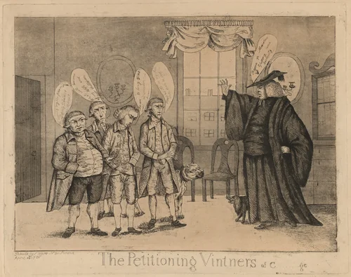 The Petitioning Vintners by Simon Watts, print, 1786