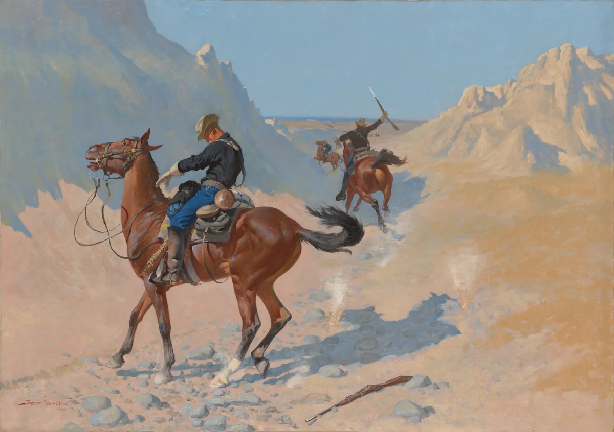 The Advance-Guard, or The Military Sacrifice (The Ambush) by Frederic Remington, painting, 1890