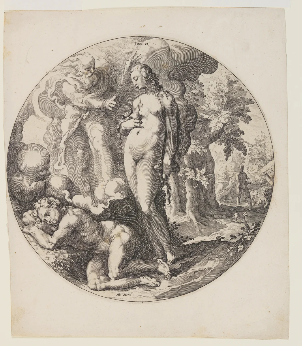 The Sixth Day, plate 7, from Creation of the World by Jan Harmensz. Muller, print, 1590