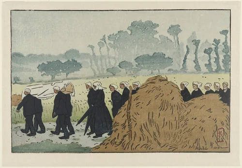 Enterrement à Trestraou (Burial at Trestraou) by Henri Rivière, print, 1891