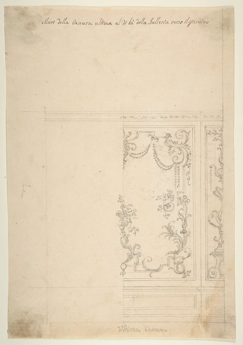 Wall Design by Leonardo Marini, drawing, 1700-1800
