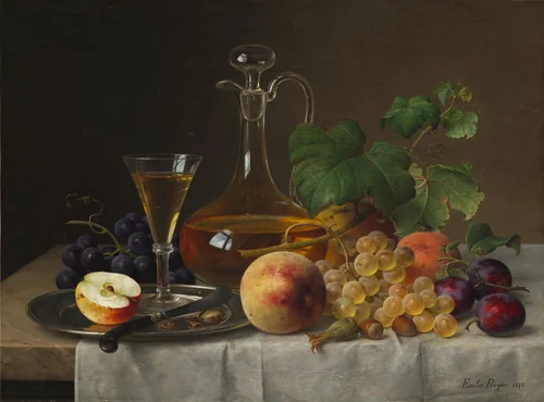 Still Life with Fruit by Emilie Preyer, painting, 1873